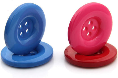 Multicolor Resin Buttons - Round 4 Holes, Various Sizes (Yellow, 38mm/1.5''-10Pcs)