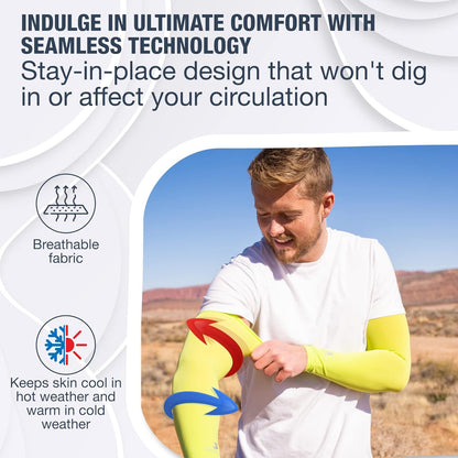 Cooling Arm Sleeves for Men & Women – Breathable, UV Sun Protection, Sports Arm Sleeves for Women, Men & Youth
