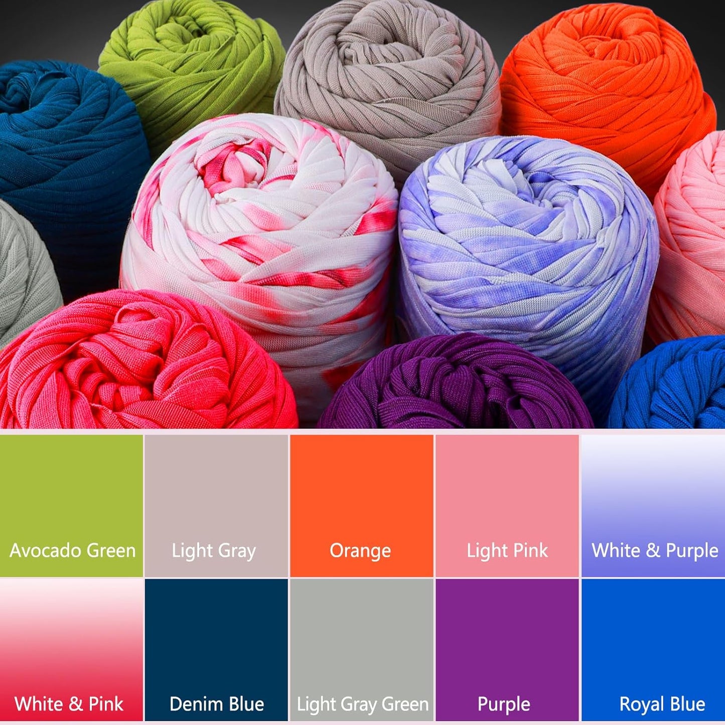 2 Pack T-Shirt Yarn for Bags/Basket/Coaster, Thick Yarn 400g/144yds High Elastic Polyester Fabric (Milk Yellow)