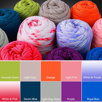 2 Pack T-Shirt Yarn for Bags/Basket/Coaster, Thick Yarn 400g/144yds High Elastic Polyester Fabric (Milk Yellow)