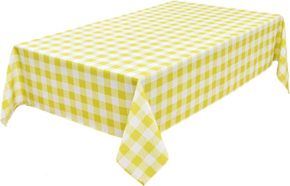 Waterproof Plaid Tablecloth Fabric - Oblong 52x70 Inch Classic Buffalo Tartan Table Cloth for Indoor/Outdoor Use - Washable Tabletop Cover for Dinner, BBQs, and Parties