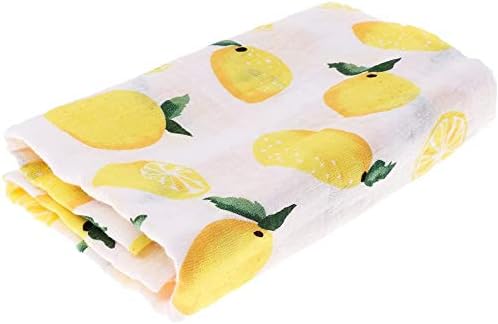 Taotenish Baby Swaddle Blanket Unisex Boys Girls Cotton Muslin Swaddling Blanket Nursing Cover & Burping Cloth - Lemon