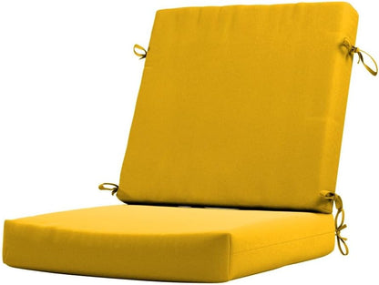 California Umbrella Outdoor Dining Chair, Patio Seat Cushion, 20 x 40 Inch, Premium Outdoor Memory Foam, Fade Resistant, Solstice Olefin Fabric, Fabric Ties, Lemon