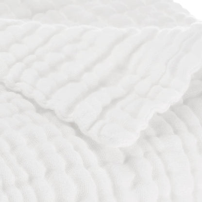Aablexema Baby Muslin Bath Towels - Set of 2 Large Size 43X43 Inches Swaddle Blanket for Newborn Toddlers Boys Girls (White & Yellow)