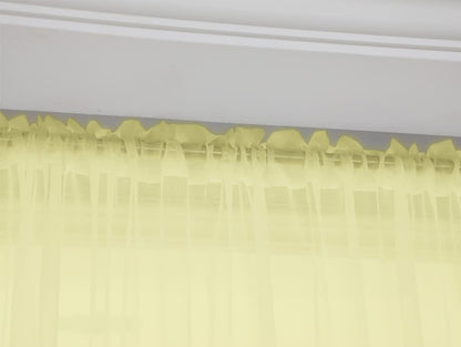 Light Yellow Sheer Curtains 63 Inches Long 2 Panels,Rod Pocket Voile Semi Sheer Window Curtains for Kitchen, Bedroom and Living Room (Light Yellow, 52 W x 63 L)