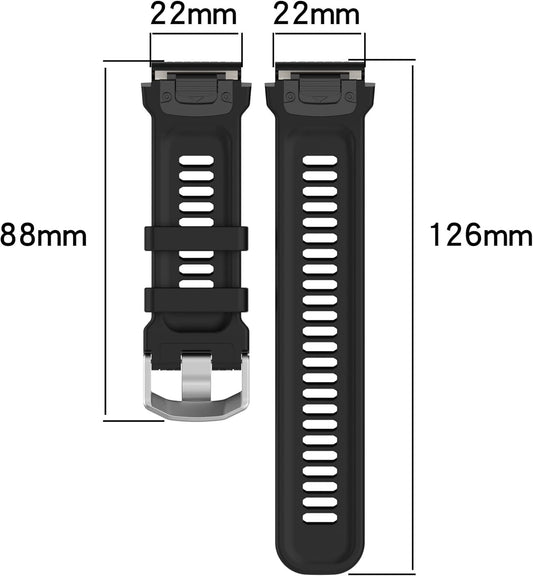 2Pack Compatible with Amazfit Falcon/for Garmin Fenix 8 47MM/Fenix E 47MM/Fenix 7/Fenix 6/Fenix 5/for COROS VERTIX Bands, 22MM Easy-fit Soft Silicone Watch Band Replacement Wristband Adjustable Bands Strap for Amazfit Falcon Smartwatches Accessory
