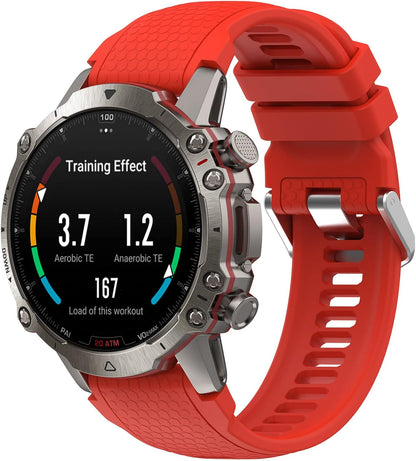 2Pack Compatible with Amazfit Falcon/for Garmin Fenix 8 47MM/Fenix E 47MM/Fenix 7/Fenix 6/Fenix 5/for COROS VERTIX Bands, 22MM Easy-fit Soft Silicone Watch Band Replacement Wristband Adjustable Bands Strap for Amazfit Falcon Smartwatches Accessory