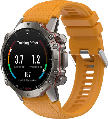 2Pack Compatible with Amazfit Falcon/for Garmin Fenix 8 47MM/Fenix E 47MM/Fenix 7/Fenix 6/Fenix 5/for COROS VERTIX Bands, 22MM Easy-fit Soft Silicone Watch Band Replacement Wristband Adjustable Bands Strap for Amazfit Falcon Smartwatches Accessory