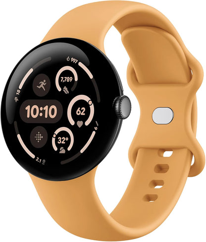 Band Compatible with Google Pixel Watch 3/4 (45mm), Soft Silicone Sport Replacement Straps Bracelet for Google Pixel Watch 45mm