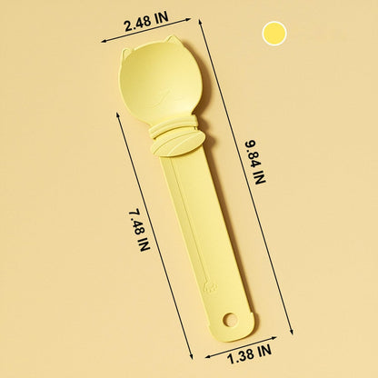 3 Pack Cat Treat Dispenser Spoons for Wet Food – Lickable Squeeze Spoon for Churu & Cat Treats – Multi-Function Feeding Spoon for Cats – 9.8 Inch,Beige, Yellow, Green