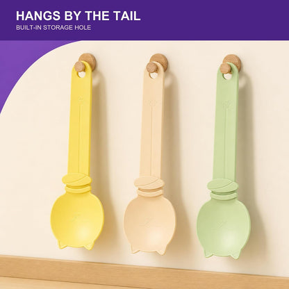 3 Pack Cat Treat Dispenser Spoons for Wet Food – Lickable Squeeze Spoon for Churu & Cat Treats – Multi-Function Feeding Spoon for Cats – 9.8 Inch,Beige, Yellow, Green