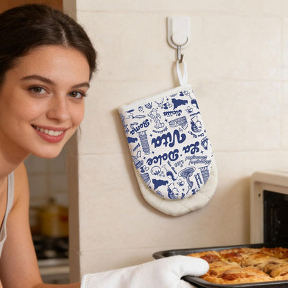 La Dolce Vita Oven Glove Italian Mama Nonna Short Oven Mitt Italian Lemon Housewarming Gifts for Women (La Do G)