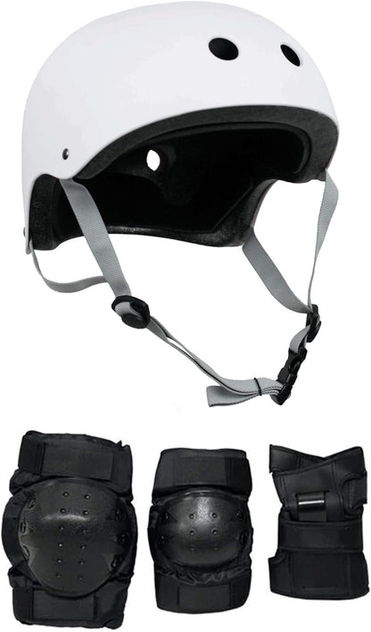 Skateboard Helmet and Pads Combo Includes Helmet, Knee Pads, Elbow Pads, Wrist Guards - Choose Size and Color