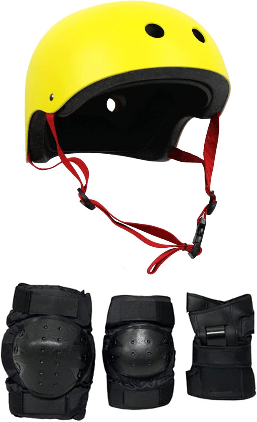 Skateboard Helmet and Pads Combo Includes Helmet, Knee Pads, Elbow Pads, Wrist Guards - Choose Size and Color