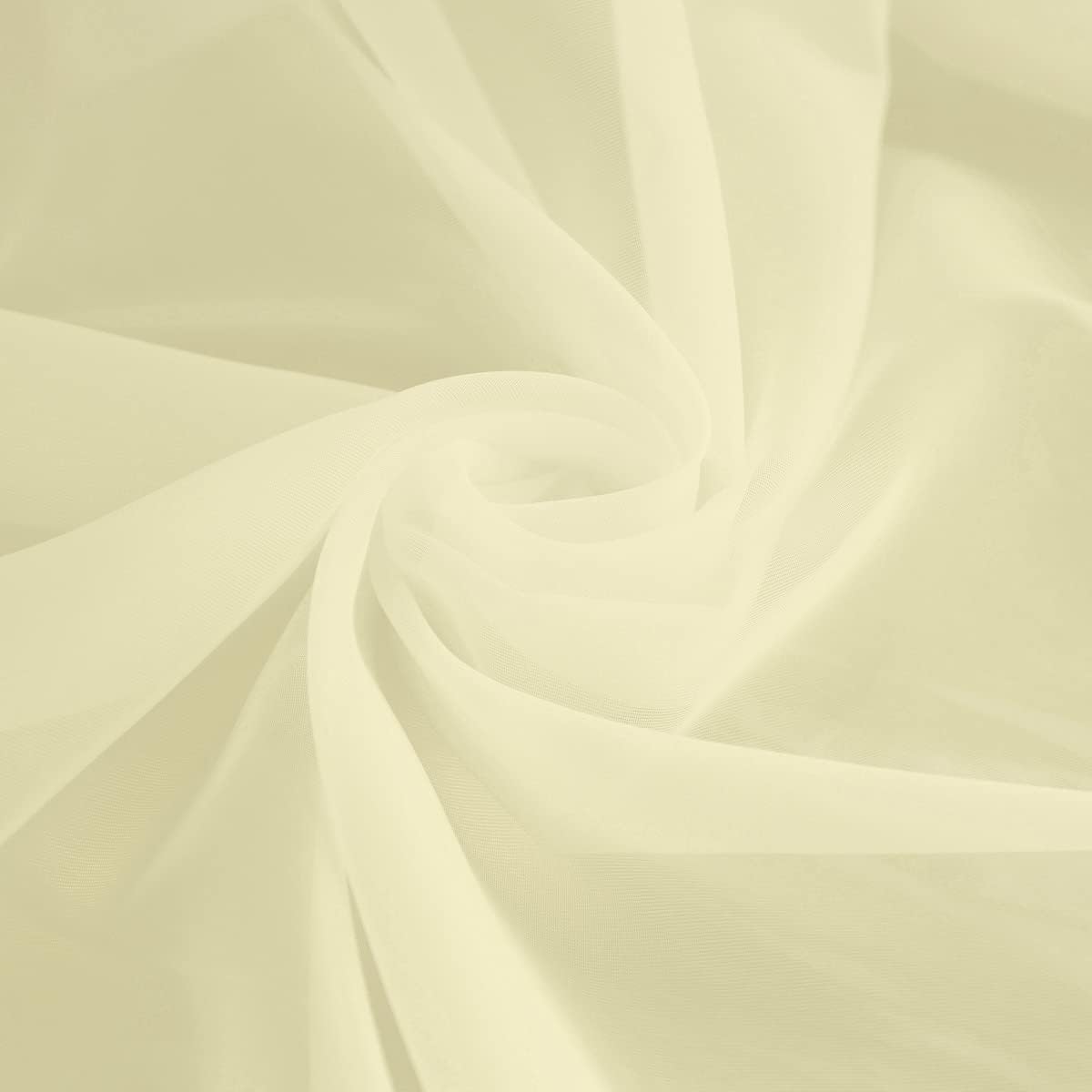 L&TEC Window Light Yellow Sheer Curtains 84 Inches Long 2 Panels Sheer Curtain Basic Rod Pocket Panel for Bedroom Children Living Room Yard Kitchen (Light Yellow, 52" W x 84" L | 2 pcs)