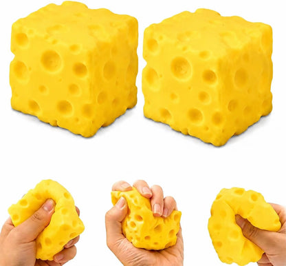 2 Pack Big Cheese Squishy, Fake Cheese Stress Ball, Slow Rising Squishy Toys, Squeeze Cheese Squishys Cheap, Suitable for Adults and Children, as Well as squishies for Girls.