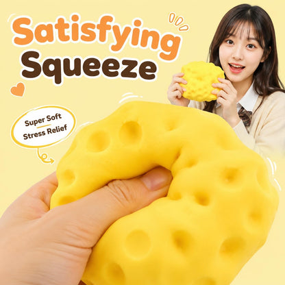 2 Pack Big Cheese Squishy, Fake Cheese Stress Ball, Slow Rising Squishy Toys, Squeeze Cheese Squishys Cheap, Suitable for Adults and Children, as Well as squishies for Girls.