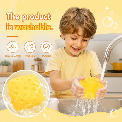 2 Pack Big Cheese Squishy, Fake Cheese Stress Ball, Slow Rising Squishy Toys, Squeeze Cheese Squishys Cheap, Suitable for Adults and Children, as Well as squishies for Girls.