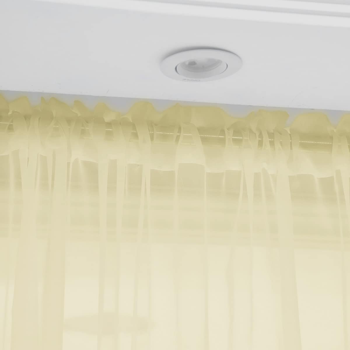 L&TEC Window Light Yellow Sheer Curtains 84 Inches Long 2 Panels Sheer Curtain Basic Rod Pocket Panel for Bedroom Children Living Room Yard Kitchen (Light Yellow, 52" W x 84" L | 2 pcs)