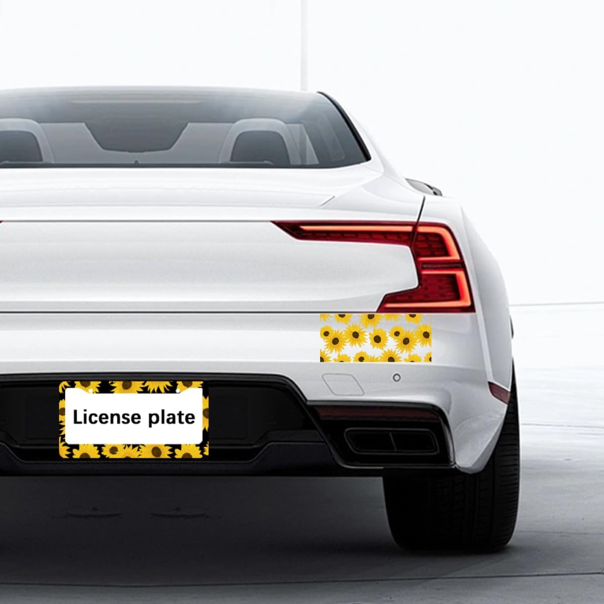 Sunflower License Plate Frame Yellow Sunflowers License Plate Frame 2 Hole Aluminum Car Accessory 12.3 X 6.3Inch Car Sticker Gift for Men Women