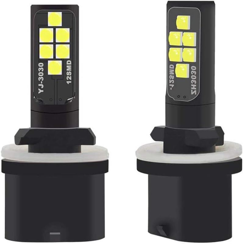 2x 880 893 899 LED Fog Light Bulb for Powersports Advanced 3030 SMD Bright Colorful Daytime Running DRL Lamp, Golden Yellow