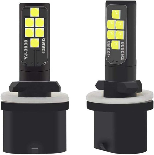 2x 880 893 899 LED Fog Light Bulb for Powersports Advanced 3030 SMD Bright Colorful Daytime Running DRL Lamp, Golden Yellow