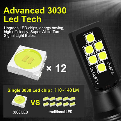 2x 880 893 899 LED Fog Light Bulb for Powersports Advanced 3030 SMD Bright Colorful Daytime Running DRL Lamp, Golden Yellow