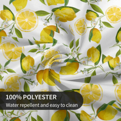 Lemon Tablecloth 60 Inch Round Spring Summer Table Cloth Water-Resistant Spill-Proof Washable Fabric Table Cover for Kitchen Dining Party Picnic Indoor Outdoor