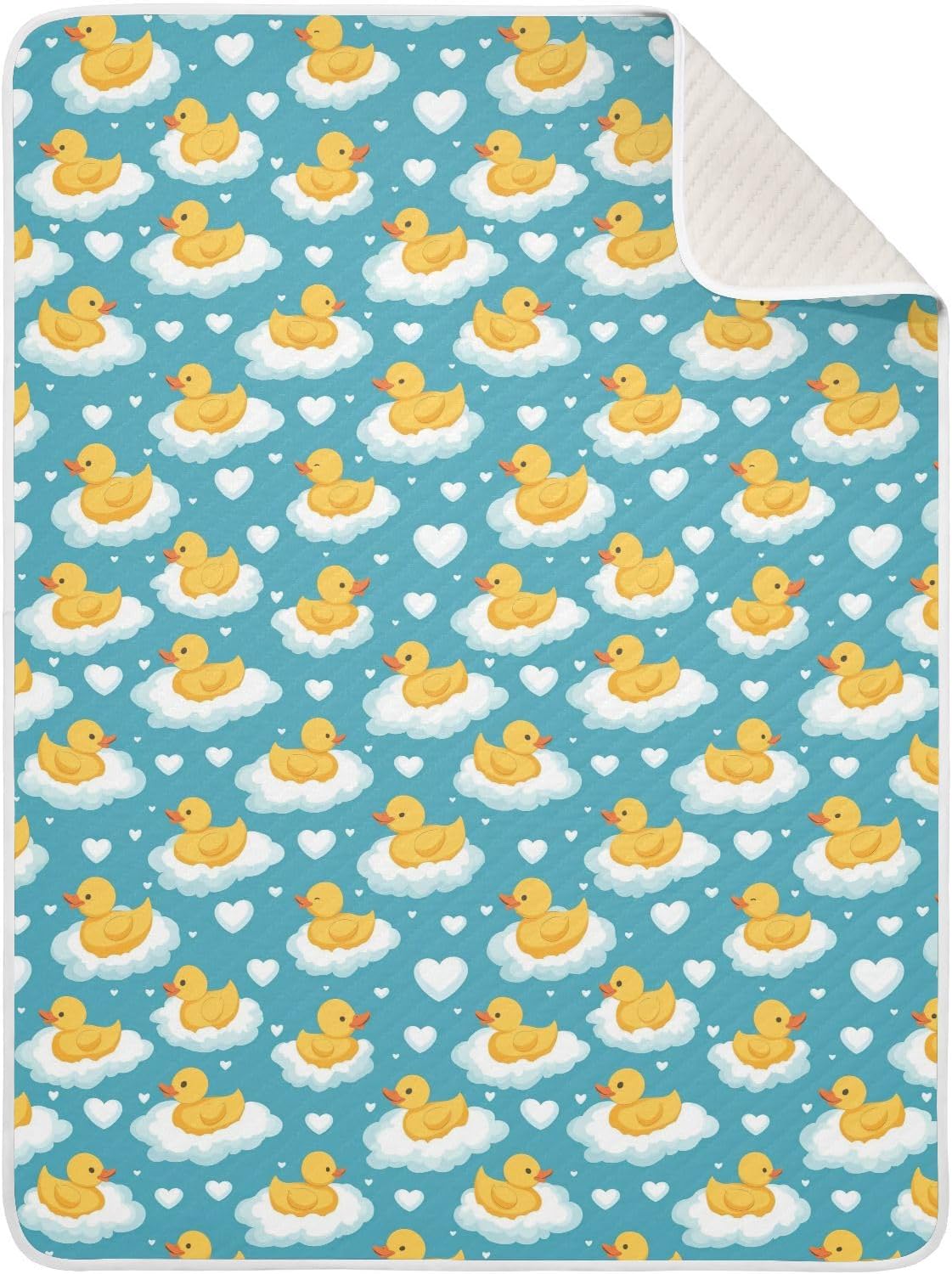 Toddler Blanket for Baby Boy or Girl Soft Multi Use Wrap Swaddle for Infant Toddler 30X40in Cute Yellow Ducks Floating on Clouds
