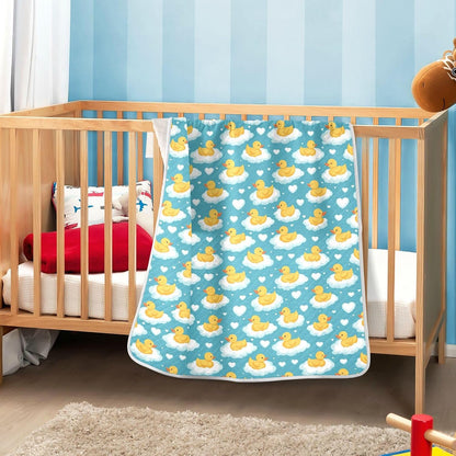 Toddler Blanket for Baby Boy or Girl Soft Multi Use Wrap Swaddle for Infant Toddler 30X40in Cute Yellow Ducks Floating on Clouds