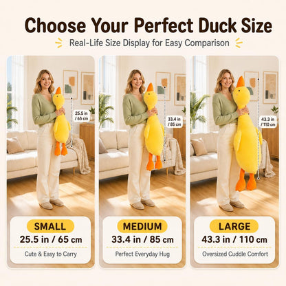 Duck Plush Pillow Stuffed Animal Toy, Cute Giant Goose Plush Duck Stuffed Animal,Super Soft Hugging Pillow for Kids Bedding (Yellow,33.4 in)