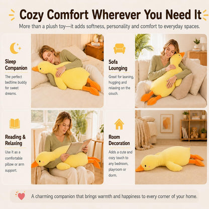 Duck Plush Pillow Stuffed Animal Toy, Cute Giant Goose Plush Duck Stuffed Animal,Super Soft Hugging Pillow for Kids Bedding (Yellow,33.4 in)