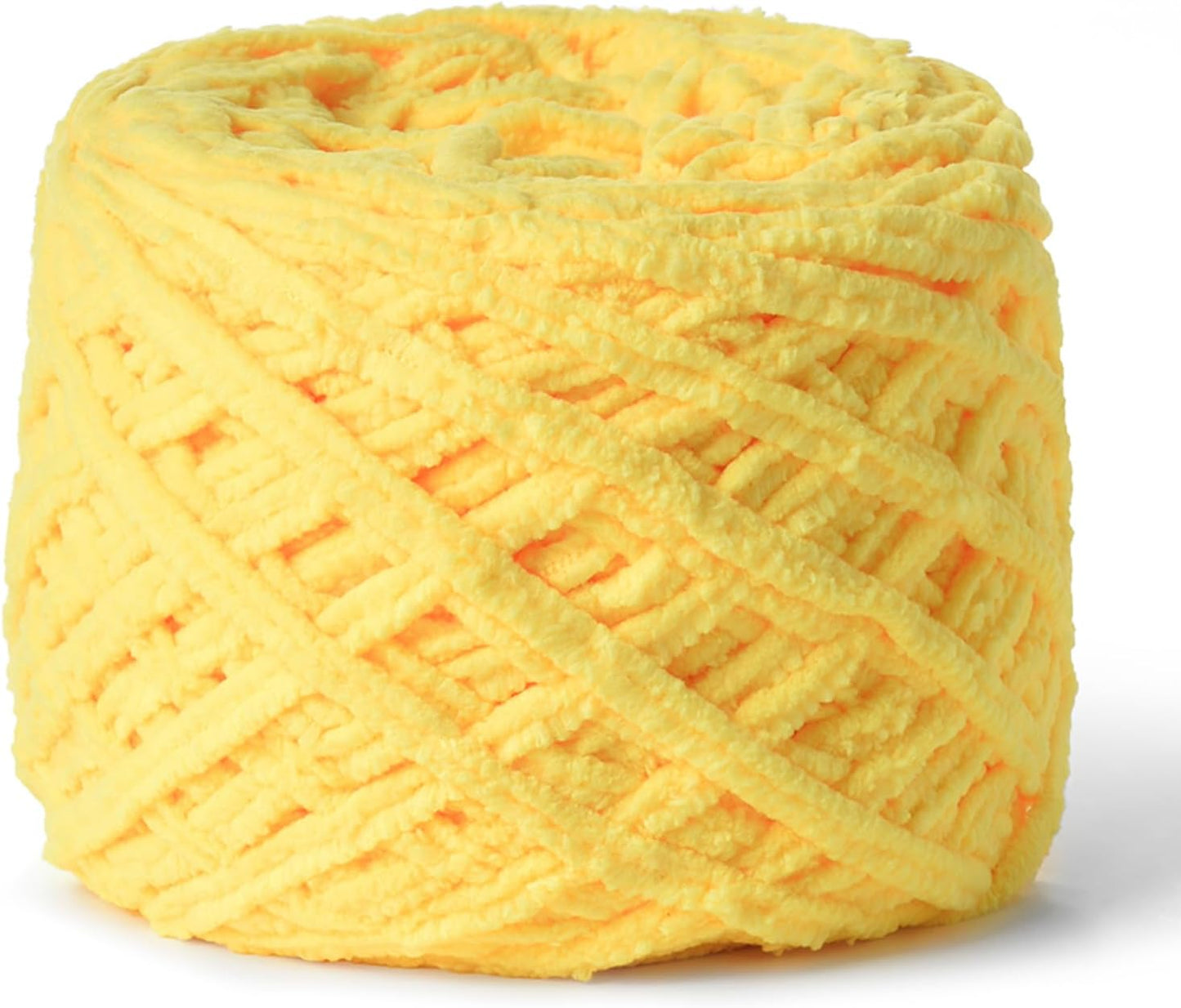 Fluffy Chenille Chunky Yarn for Crocheting 100g(65.6yd) - Baby Yarn for Crocheting Soft - Velvet Yarns for Crochet Blanket - Amigurumi Crochet Yarns (Yellow)