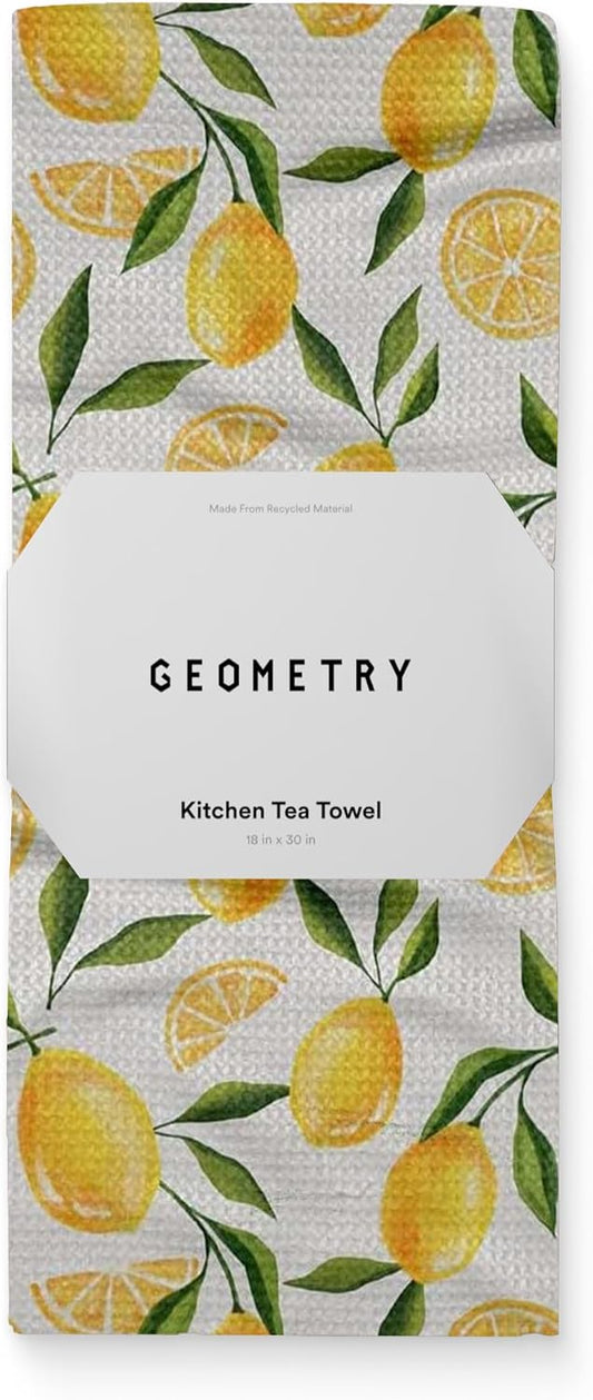 Spring Kitchen Towels - Quick Dry Microfiber Cloth Spring & Summer Dish Towels for Kitchen Drying - Premium Quick Dry Towel - Lemon Delight, 18" x 30" - 1-Pack