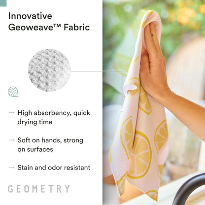 Spring Kitchen Towels - Quick Dry Microfiber Cloth Spring & Summer Dish Towels for Kitchen Drying - Premium Quick Dry Towel - Lemon Delight, 18" x 30" - 1-Pack
