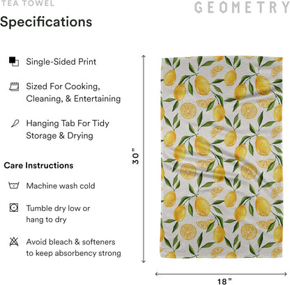 Spring Kitchen Towels - Quick Dry Microfiber Cloth Spring & Summer Dish Towels for Kitchen Drying - Premium Quick Dry Towel - Lemon Delight, 18" x 30" - 1-Pack