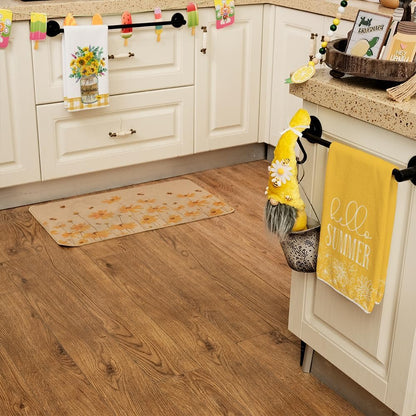 Sunflower Hello Summer Kitchen Towels Dish Towels Set of 2,Yellow Vase Floral Hand Towels 18x26 Inch Drying Dishcloth,Farmhouse Home Seasonal Holiday Summer Decorations AD317