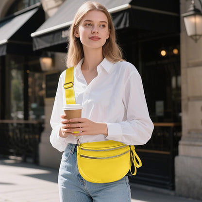 Nylon Crossbody Bags Bum Bag for Women Large Sling Purse（Yellow）