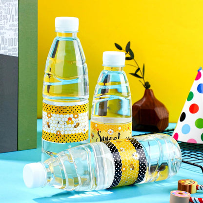 30 Pack Bee Party Water Bottle Labels Bee Party Decorations Birthday Waterproof Water Bottle Sticker Wrappers Stickers Supplies for Baby Shower Girl and Boy