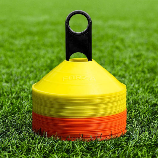 Multi-Sport Training Marker Cones | Pack of 50 or 1000 Soccer Cones in 8 Vibrant Colors - Durable Construction, Portability and Convenient Storage with Holder