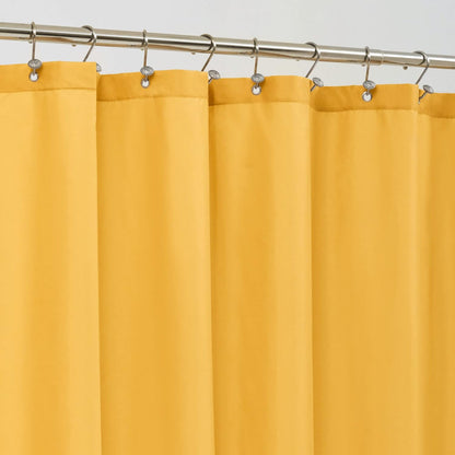 Yellow Shower Curtain or Liner with 3 Magnets - Soft Hotel Quality Fabric Shower Curtain for Bathroom, Light-Weight & Machine Washable - Standard Size 72x72, Mustard Yellow