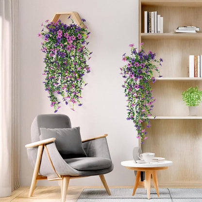 INQCMY Artificial Fake Hanging Flowers Plants for Outdoor Summer Decoration | 2 PCS Faux Silk Daisy with Eucalyptus Leaves,UV Resistant Look Real for Outside Home Planter Porch Patio Balcony Yard Decor