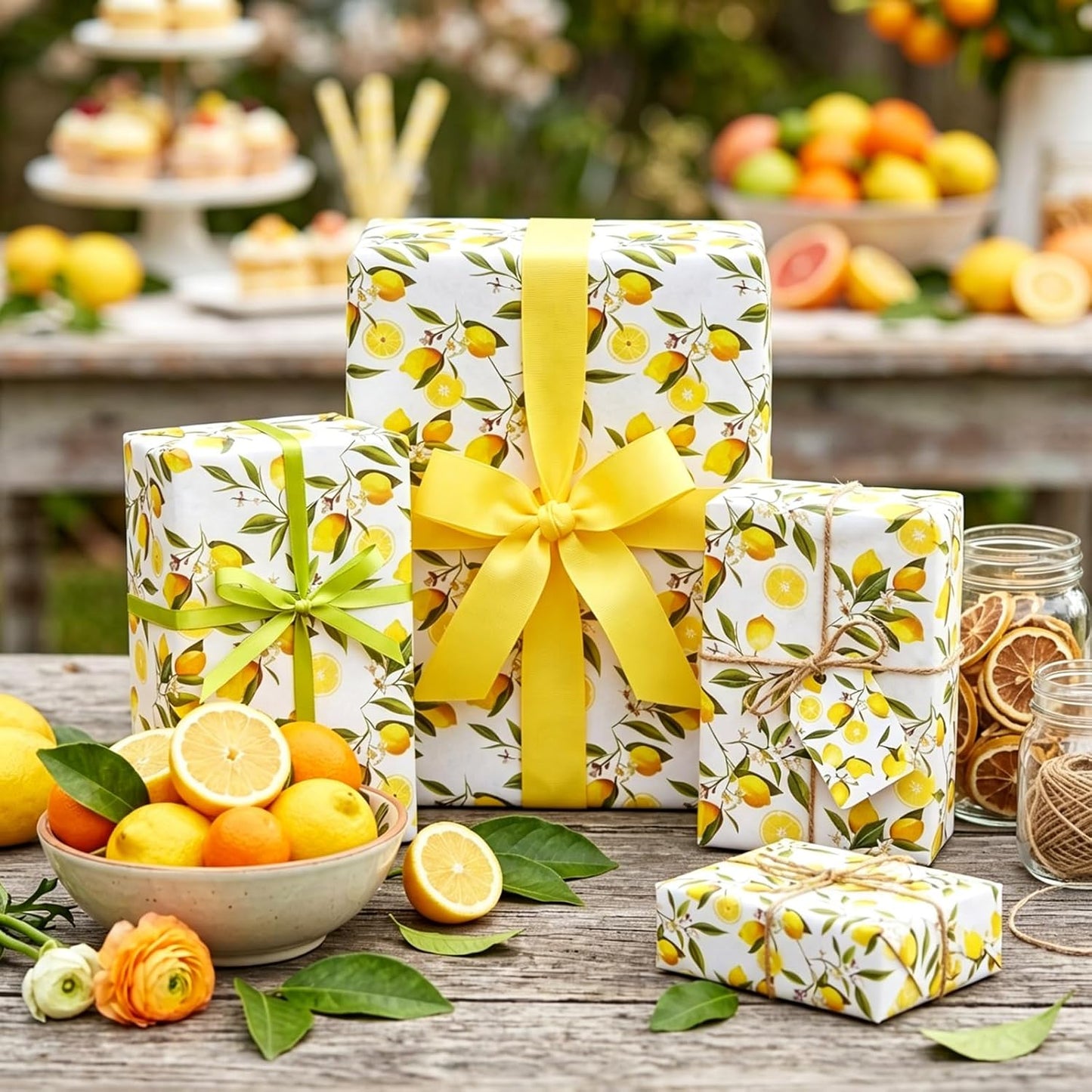 60 Sheets Yellow Lemon Print Tissue Paper, 14×20" Yellow Lemon Patterns Gift Wrapping Paper for Summer DIY Crafts Fruit-Themed Party Supplies (Lemon-B)