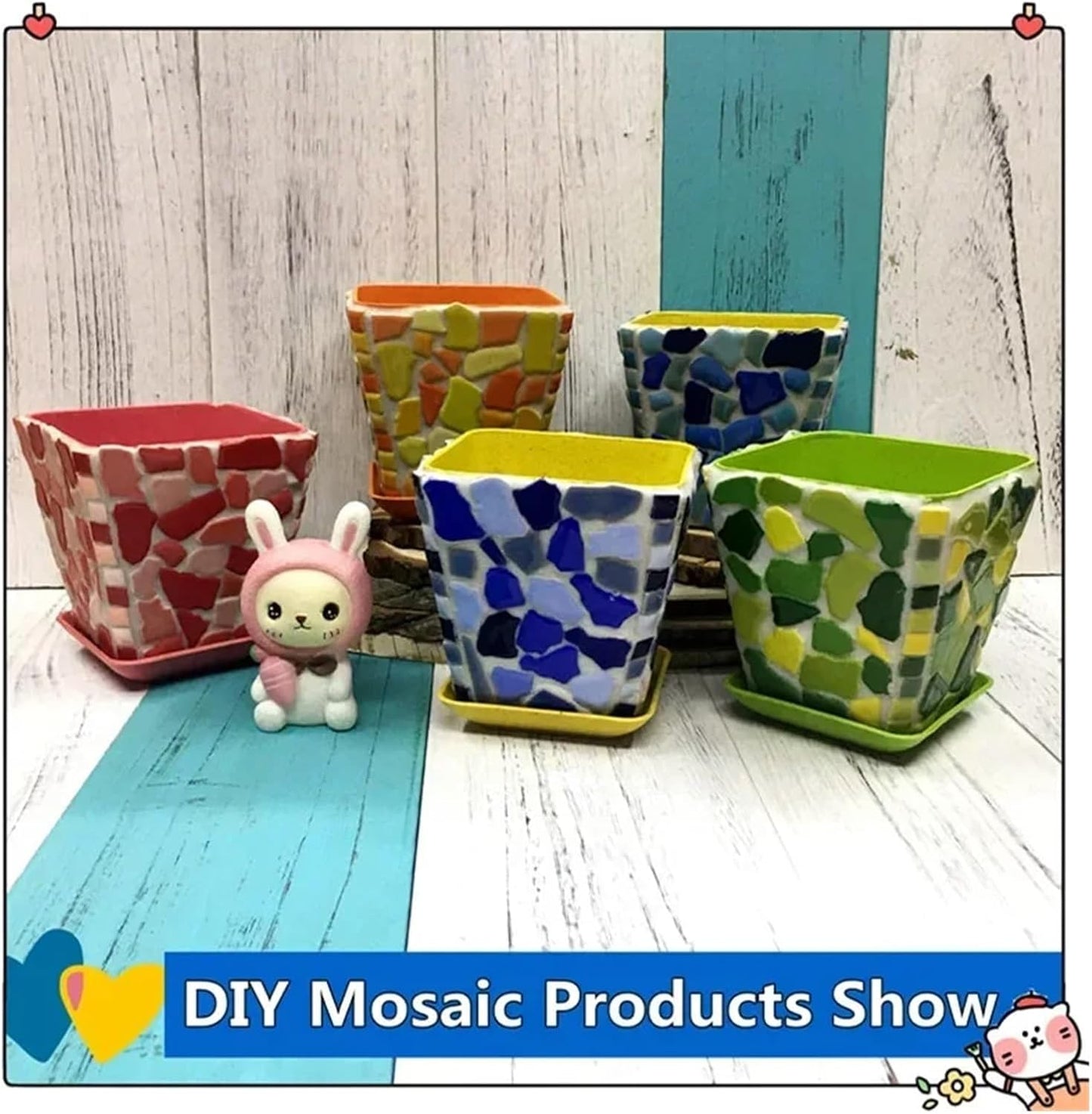 Mosaic Tiles 200g/7.05oz(Approx. 155-170pcs) Porcelain Mosaic Tiles 1-2.5cm 0.4mm Thickness Ceramic Mosaic Stones DIY Mosaic Craft Material(Light Yellow)