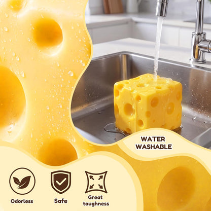 Cheese Squishy Cube Block, Slow Rising Soft Squeeze Sensory Fidget Toy, Stress & Anxiety Relief Desk Toy, Calming Gift for Adults Kids Teens, Office Home Travel Use (Yellow, 2.4 Inch)