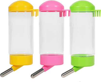 3PC 14OZ Guinea Pig Water Bottle Small Animal Water Dispenser | Hanging Rabbit Water Bottle, Hamster Water Feeder Bottle for Rabbit Chinchilla Squirrel Ship by Random Color