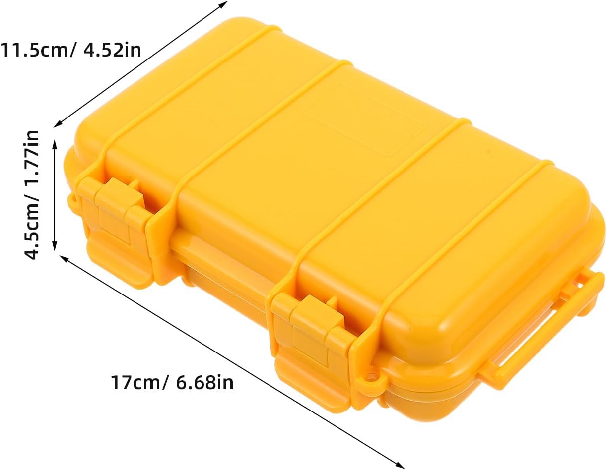 Small Waterproof Box: Small Watertight Container - Phones Dry Box - Waterproof Case - Watertight Key Pouch Holder for Snorkeling Kayaking Boating Yellow
