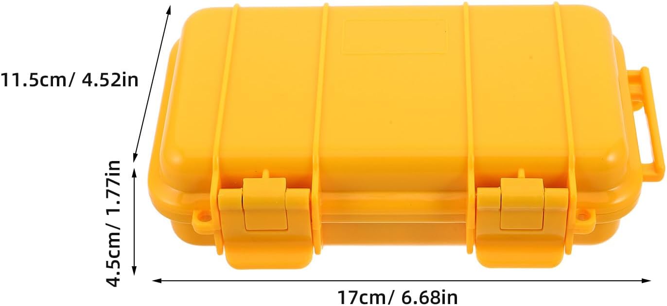 Small Waterproof Box: Small Watertight Container - Phones Dry Box - Waterproof Case - Watertight Key Pouch Holder for Snorkeling Kayaking Boating Yellow