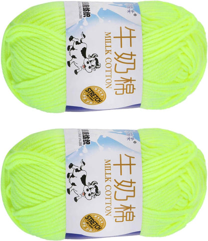 2PCS Crocheting Yarn,Yellow 5 Ply Acrylic Yarn 100g Sport Weight Yarns Bulk Soft and Fluffy Yarns for Knitting DIY Crochet Handicraft Blankets Gift,197 Yards