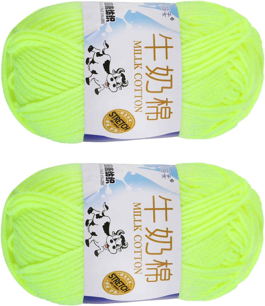 2PCS Crocheting Yarn,Yellow 5 Ply Acrylic Yarn 100g Sport Weight Yarns Bulk Soft and Fluffy Yarns for Knitting DIY Crochet Handicraft Blankets Gift,197 Yards